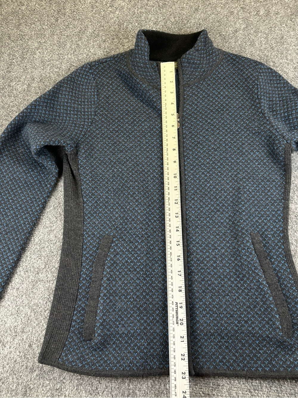 Eddie Bauer women’s small zip up jacket 100% merino wool zippered pockets - Picture 7 of 8